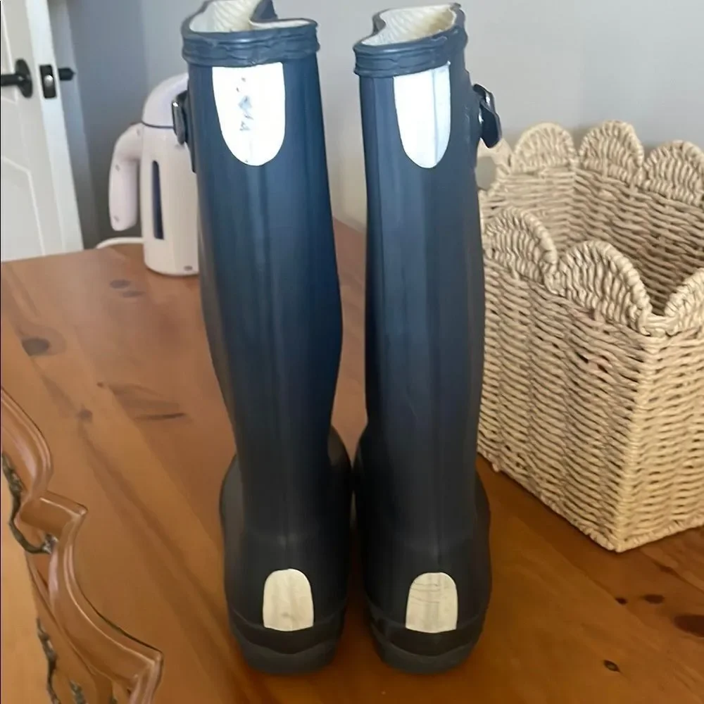 Hunter Blue Matte Finish Tall Waterproof Boots